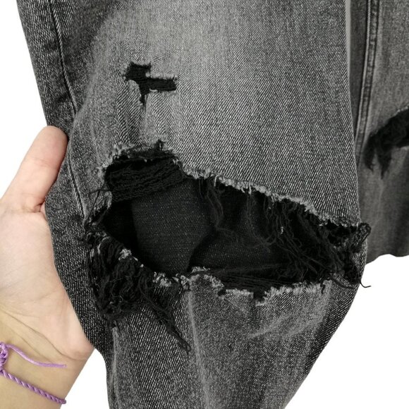 Abercrombie & Fitch The Ankle Straight Ultra High Rise Size 26 2R Distressed Raw - Picture 3 of 11